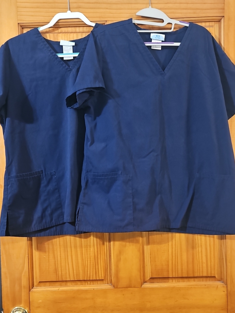 Indigo V-Neck SB Scrub Tops - Pair